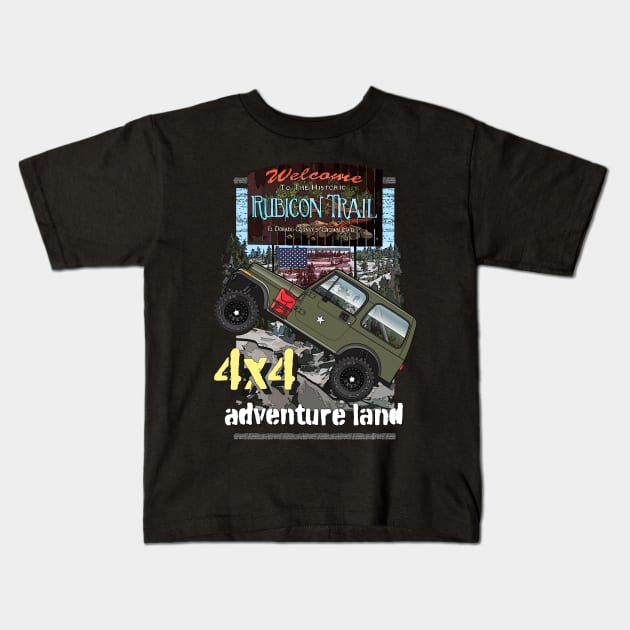 the rubicon trail Kids T-Shirt by JRCustoms44
